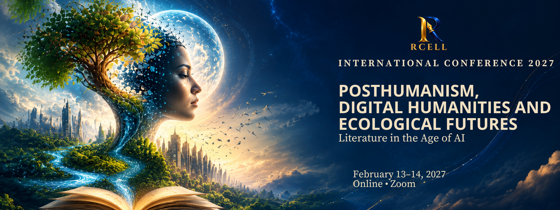 RCELL International Conference 2027: Posthumanism, Digital Humanities and Ecological Futures: Literature in the Age of AI. 13–14 February 2027, Online, Zoom.